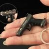 Combat Master Series Mini Gun Model | 9 cm Alloy Metal Weapon Keychain | Collectible Replica Toy