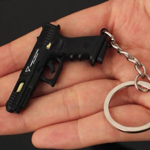 Combat Master Series Mini Gun Model | 9 cm Alloy Metal Weapon Keychain | Collectible Replica Toy