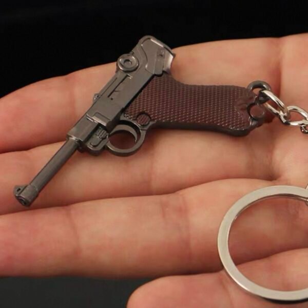 Combat Master Series Mini Gun Model | 9 cm Alloy Metal Weapon Keychain | Collectible Replica Toy