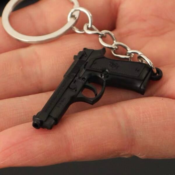 Combat Master Series Mini Gun Model | 9 cm Alloy Metal Weapon Keychain | Collectible Replica Toy