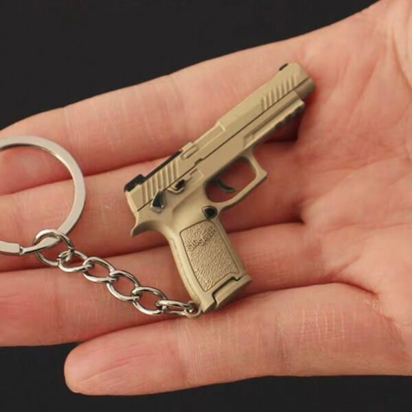 Combat Master Series Mini Gun Model | 9 cm Alloy Metal Weapon Keychain | Collectible Replica Toy