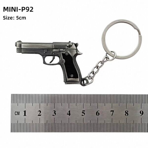 Combat Master Series Mini Gun Model | 9 cm Alloy Metal Weapon Keychain | Collectible Replica Toy