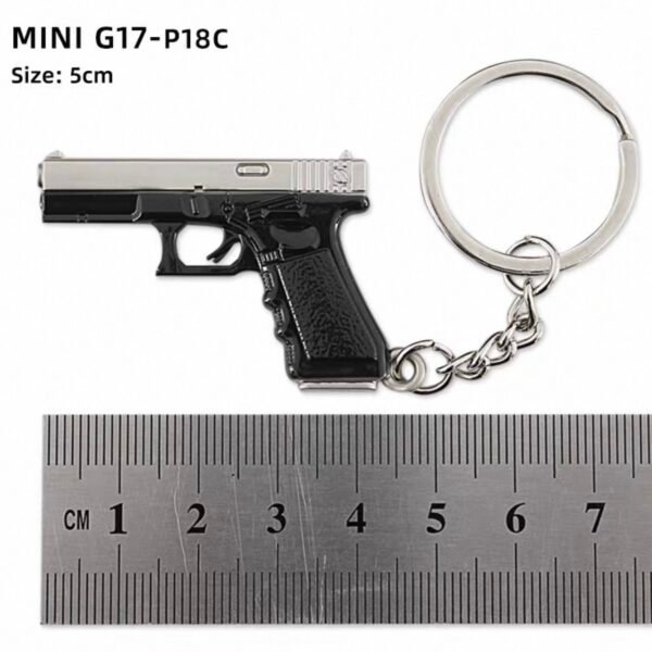 Combat Master Series Mini Gun Model | 9 cm Alloy Metal Weapon Keychain | Collectible Replica Toy