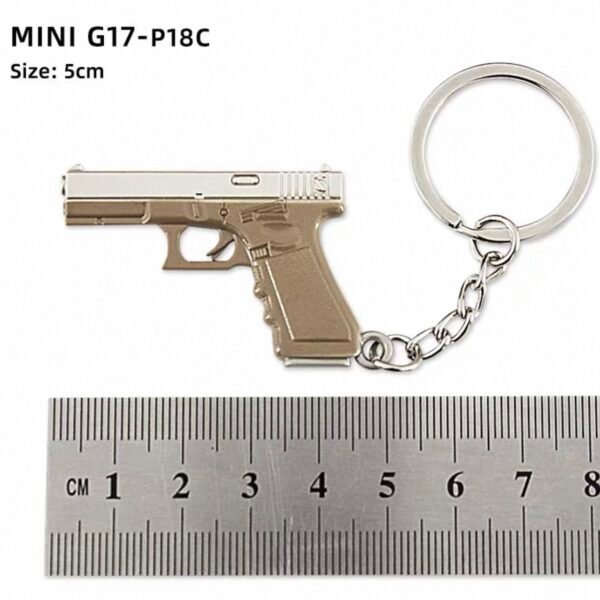 Combat Master Series Mini Gun Model | 9 cm Alloy Metal Weapon Keychain | Collectible Replica Toy