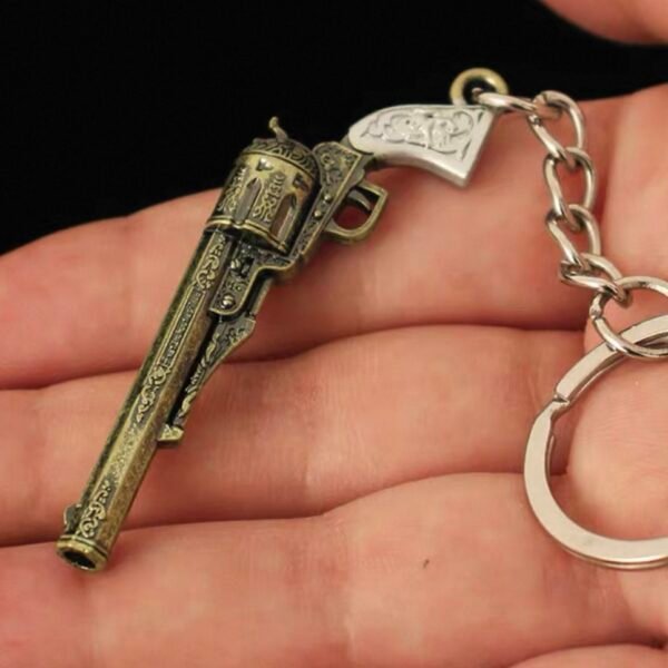 Resident Evil 8 Series Mini Gun Model | 9 cm Alloy Metal Weapon Keychain | Collectible Replica Toy