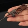 Resident Evil 8 Series Mini Gun Model | 9 cm Alloy Metal Weapon Keychain | Collectible Replica Toy
