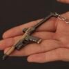 Resident Evil 8 Series Mini Gun Model | 9 cm Alloy Metal Weapon Keychain | Collectible Replica Toy