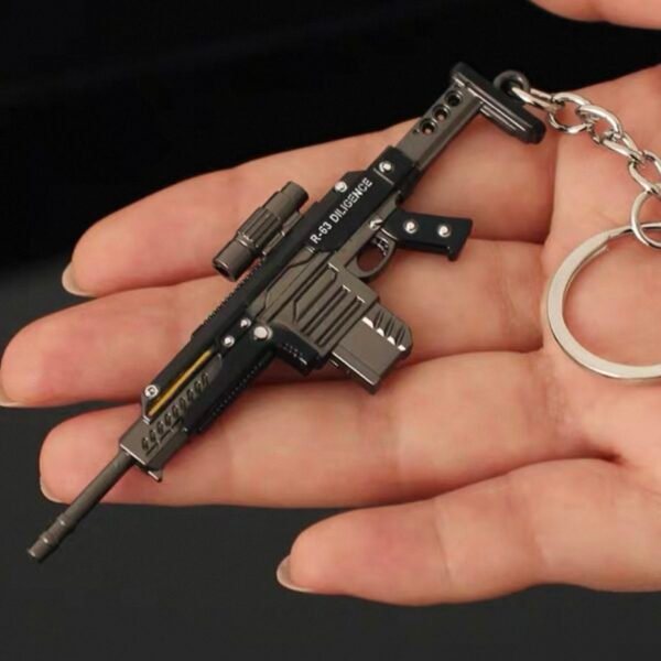Helldivers 2 Series Mini Gun Model | 9 cm Alloy Metal Weapon Keychain | Collectible Replica Toy