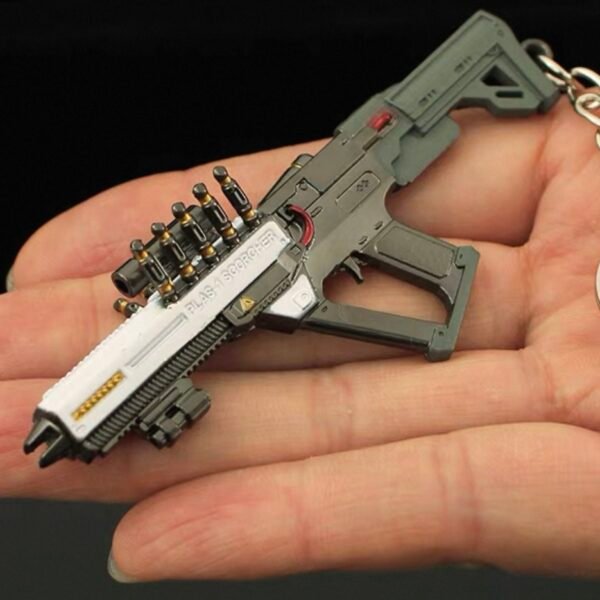 Helldivers 2 Series Mini Gun Model | 9 cm Alloy Metal Weapon Keychain | Collectible Replica Toy