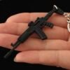 PUBG Series Mini Gun Model | 9 cm Alloy Metal Weapon Keychain | Collectible Replica Toy