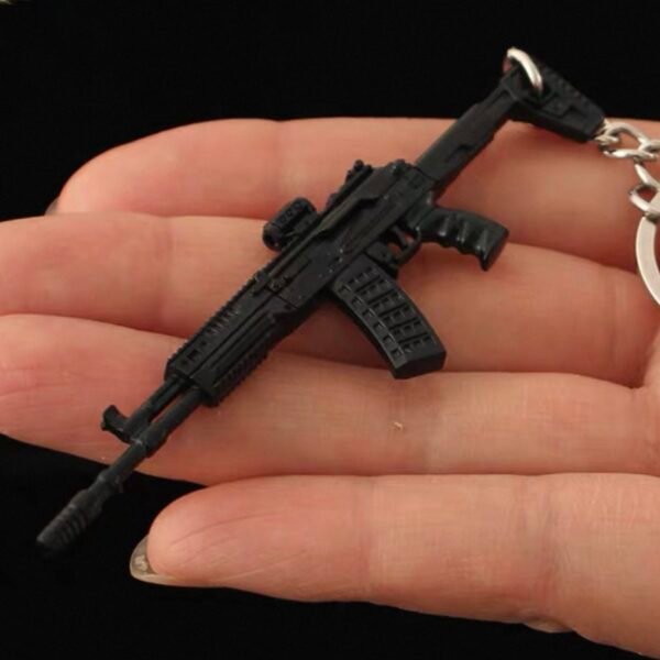 PUBG Series Mini Gun Model | 9 cm Alloy Metal Weapon Keychain | Collectible Replica Toy