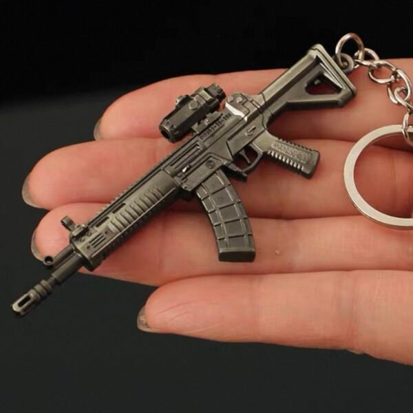 PUBG Series Mini Gun Model | 9 cm Alloy Metal Weapon Keychain | Collectible Replica Toy