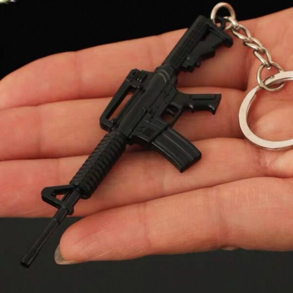 PUBG Series Mini Gun Model | 9 cm Alloy Metal Weapon Keychain | Collectible Replica Toy