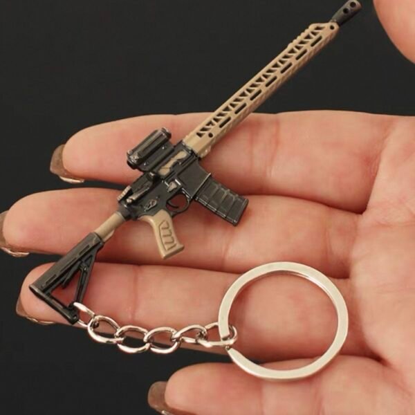 PUBG Series Mini Gun Model | 9 cm Alloy Metal Weapon Keychain | Collectible Replica Toy