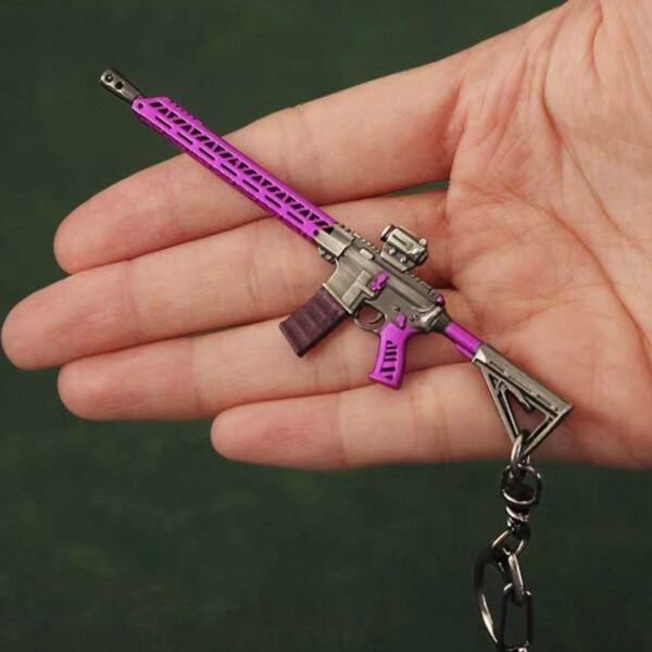 PUBG Series Mini Gun Model | 9 cm Alloy Metal Weapon Keychain | Collectible Replica Toy