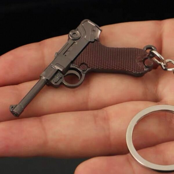 PUBG Series Mini Gun Model | 9 cm Alloy Metal Weapon Keychain | Collectible Replica Toy
