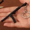 PUBG Series Mini Gun Model | 9 cm Alloy Metal Weapon Keychain | Collectible Replica Toy