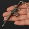 PUBG Series Mini Gun Model | 9 cm Alloy Metal Weapon Keychain | Collectible Replica Toy