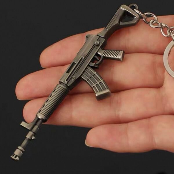 PUBG Series Mini Gun Model | 9 cm Alloy Metal Weapon Keychain | Collectible Replica Toy
