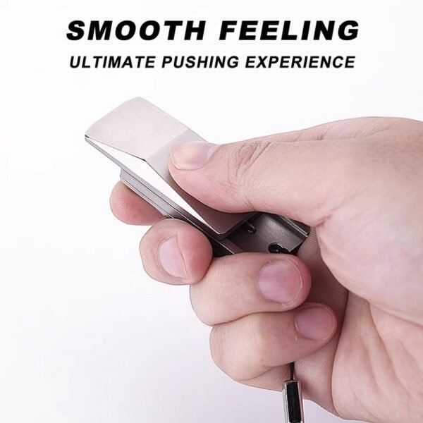 EDC Stainless Steel Cyber Pickup Metal Push Slider | Mechanical Stress Relief Fidget Toy for Adults