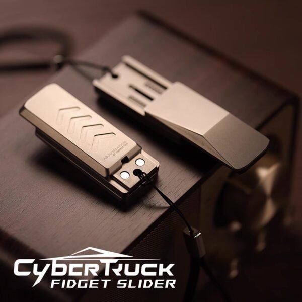 EDC Stainless Steel Cyber Pickup Metal Push Slider | Mechanical Stress Relief Fidget Toy for Adults